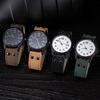 Men's Date Arabic Numerals Dial Faux Leather Band Sport Quartz Wrist Watch