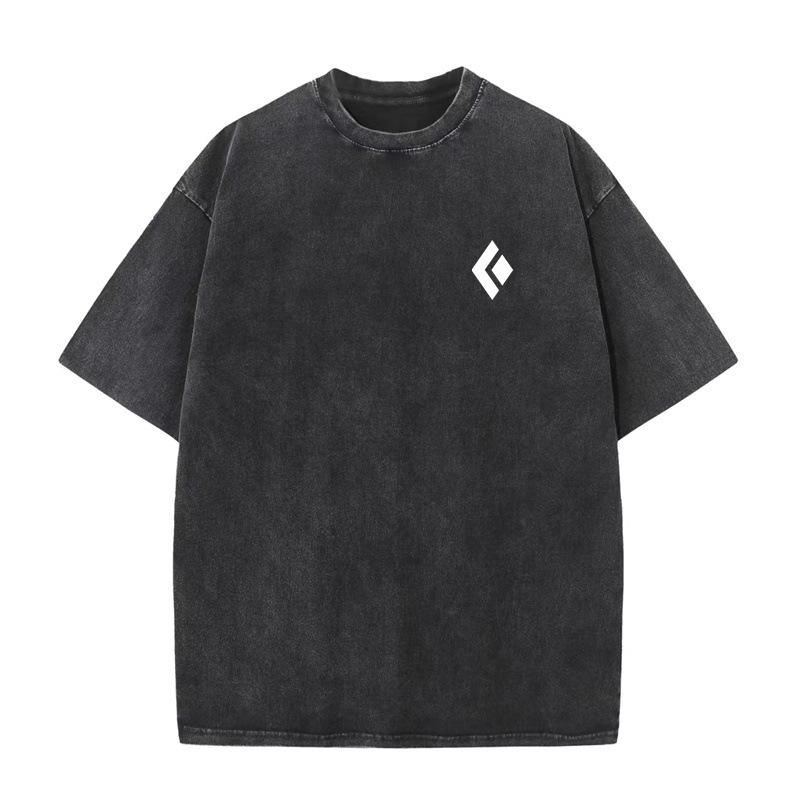 Unisex Vintage Washed Cotton T-Shirt Oversized Retro Streetwear Casual Short Sleeve Tee Loose Top