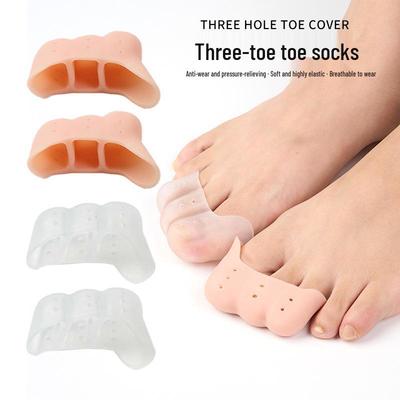 Three-Hole Elastic Silicone Toe Separator for Hallux Valgus Correction