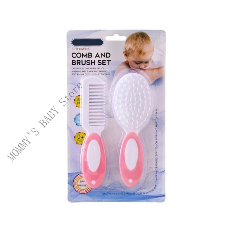 2Pcs Infant Bathing Brush Set Baby Showering Tool Includes Soft Hair Comb & Bath Brush for Sensitive Skin Care
