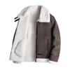 2026 Men's Trendy Shearling Lined PU Leather Motorcycle Jacket