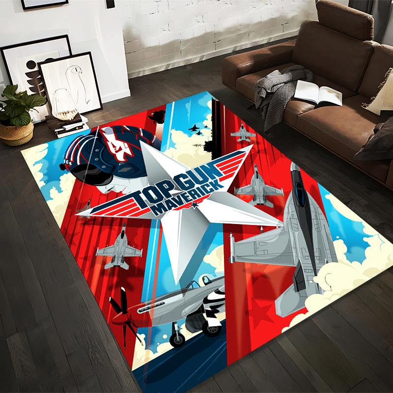

Top Gun Maverick Theme Carpet with Aircraft Design for Home Decor Suitable for use as an anti-slip for living room bedroom sofas 40x60cm( 15x23in )