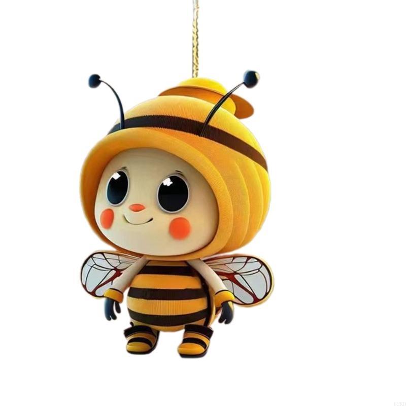62KD Bees Ornament,Car Mirrorr Hangings Decorations Acrylic Car Rear View Mirrorr Hold