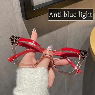 Trendy Cat Eye Blue Light Blocking Glasses Unisex Luxury Brand Design Candy Color Eyewear for Ladies Fashion