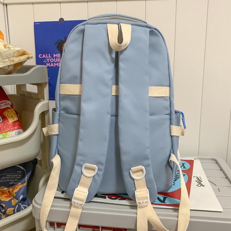 Schoolbag Junior High School Women's Large Capacity Backpack Color Contrast Backpack For High School Students