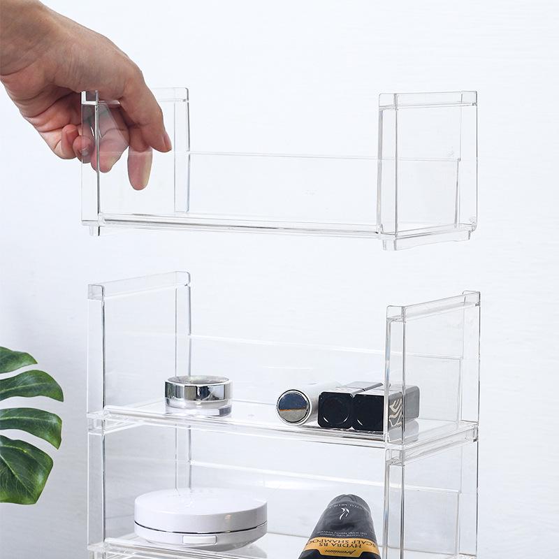 Japanese-Style Makeup & Skincare Organizer: Dustproof Desk Rack with Lipstick Holder