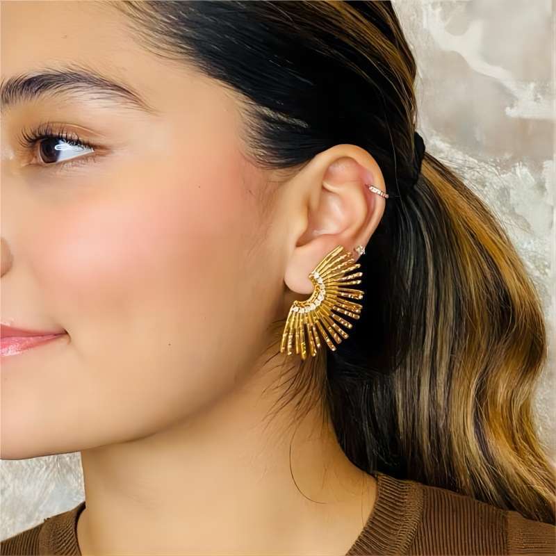 Geometrische Ohrringe für Damen mit Zirkonia