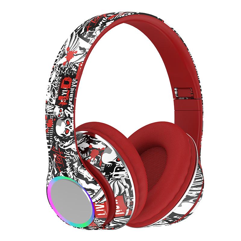 Graffiti Wireless Over-Ear Headphones with Heavy Bass - Bluetooth 5.4 Universal Headset for Music and Mobile Devices.