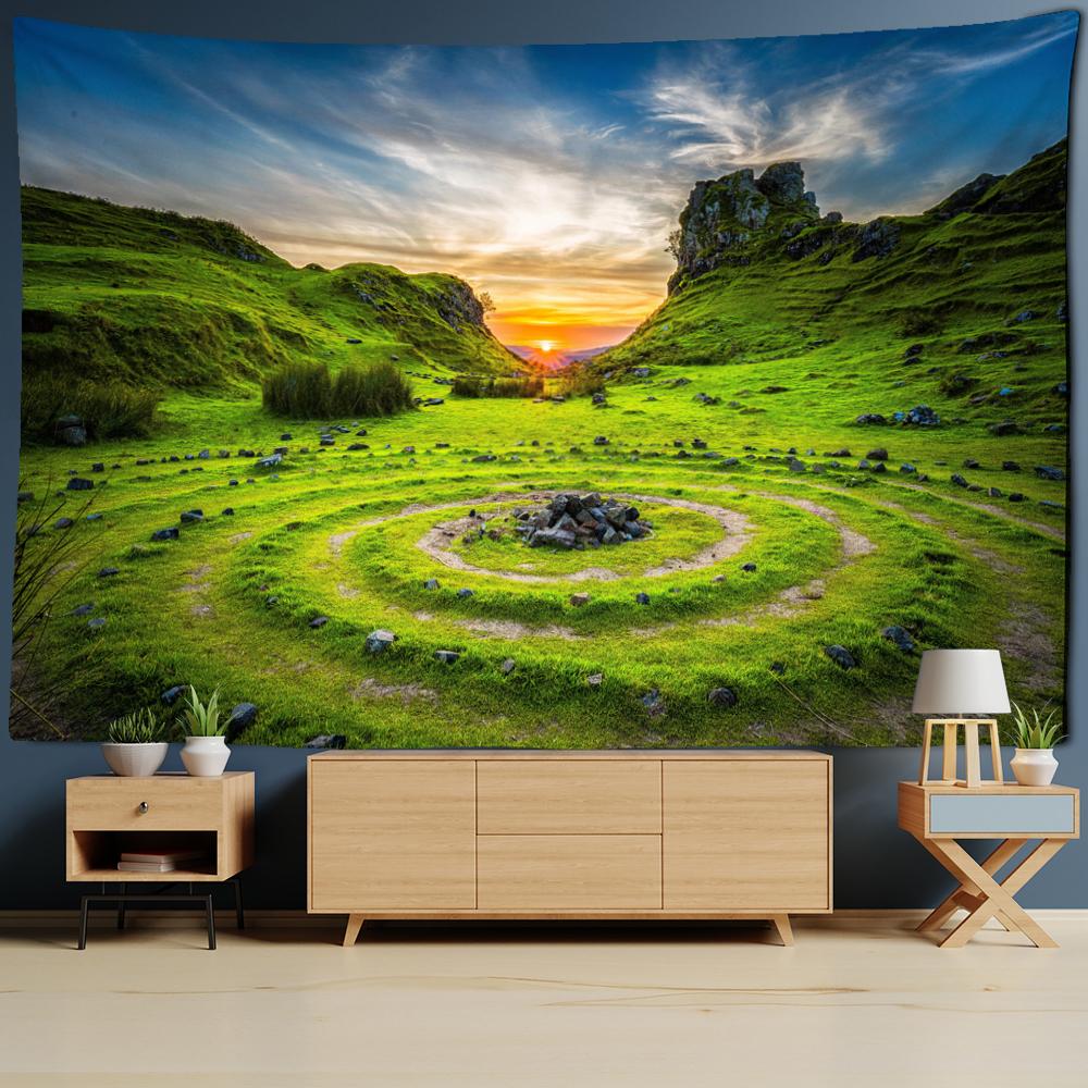 Остров заката Пейзажная живопись Гобелен Настенный богемный художественный Спальня — фото 6