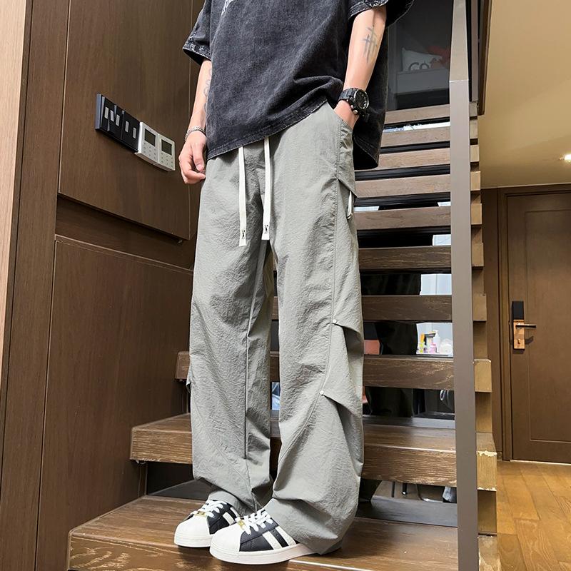 Spring and Summer New Men's Paratrooper Tooling Pants Men's High Street Loose Straight Wide-leg Pants Boys Trousers
