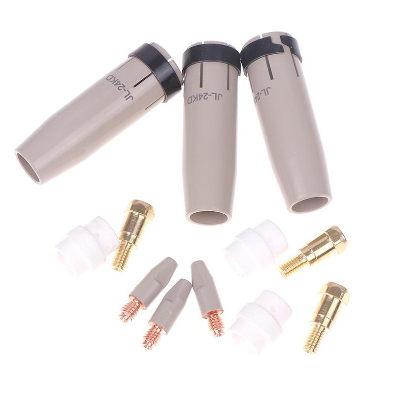 1Set 24KD New Coating Protection Nozzle 0.8/1.0/1.2mm MIG Torch Gas Nozzles Tip Holder Of 24KD MIG MAG Welding Torches