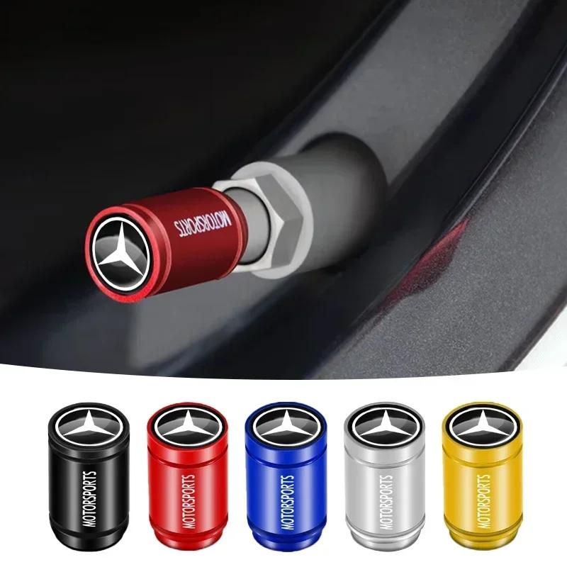 4Pcs 3D Metal Car Wheel Tire Valve Stem Caps Accessories for Mercedes benz W203 W204 W205 W210 W211 W212 W463 W464 W164 W176 CLA VJ1