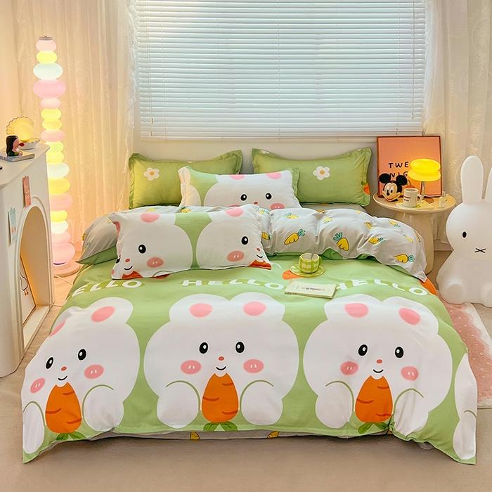 Cute Bear Duvet Cover Set Cozy Cartoon Bedding Set With Zipper Comfortable Breathable Reversible Comforter Cover For Girls Teens