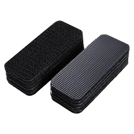 20 Pairs Heavy Duty Fastener Tape Self Adhesive Interlocking Strip Damage-Free Multifunction Car Foot Mat Carpet Fixing Sticker