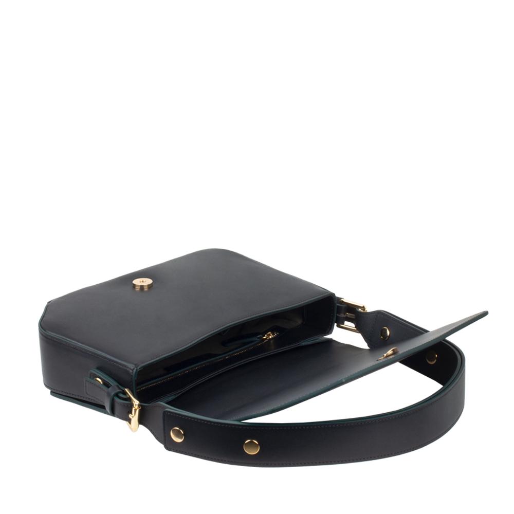 Le Chromaqi Cut-Out Edge Black Shoulder Bag