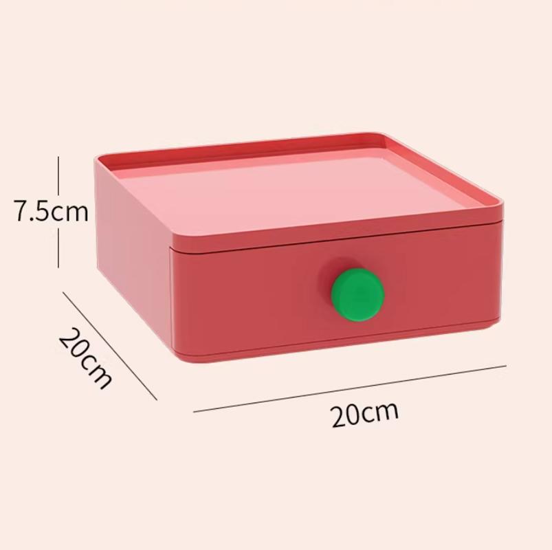 1Pcs Dopamine Desktop Drawer Storage Box Stacked Dust-proof Desk Storage Rack for Stationery Cosmetics Sundry Items Organizer