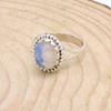Opalite 925 Sterling Silver Ring, Oval Gemstone Handmade Women Boho Ring Jewelry