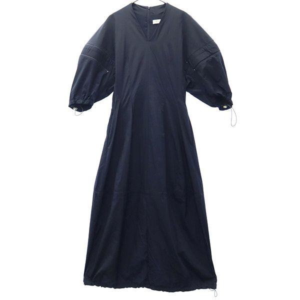 YOHEI OHNO Made In Japan Long Sleeve Long Dress OS Navy Women Used