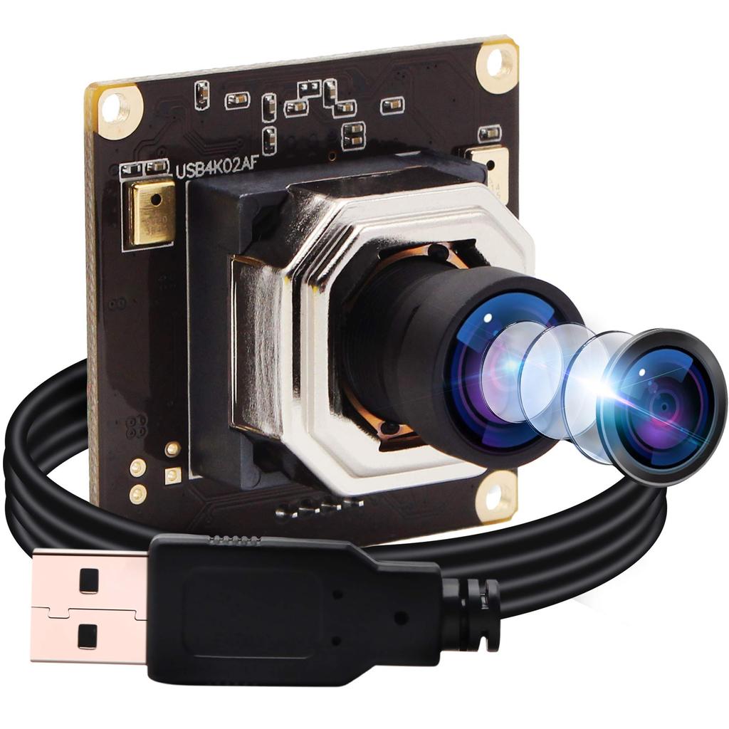 Buy 4K USB Camera Module ELP Auto Focus 100 Degree No Distortion Wide ...