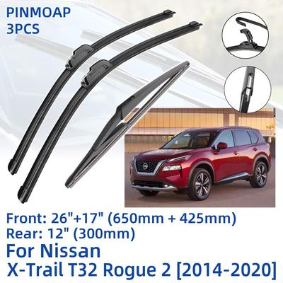3PCS Per Nissan X-Trail T32 Rogue 2 2014-2020 26 "+17"+12" anteriore Spazzole Tergicristallo Posteriori Parabrezza Parabrezza Finestra Cutter Accessori 2017 2018 2019 2020