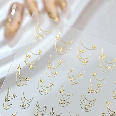 Star Nail Art Stickers Bronzing Flash High Quality Self Adhesive Sticker Nail Charm Decoration Stereoscopic