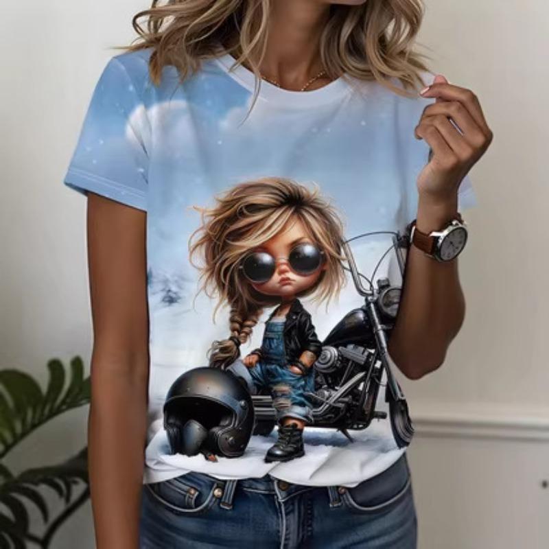 Women's Short-sleeved Fashion Printed Top Casual Comfortable T-Shirts Women’s