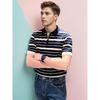 2025 Summer INS Trend Hong Kong Style Wide Stripe Polo Shirt Men's Short Sleeve T-Shirt Casual Versatile Turn-Down Collar Top