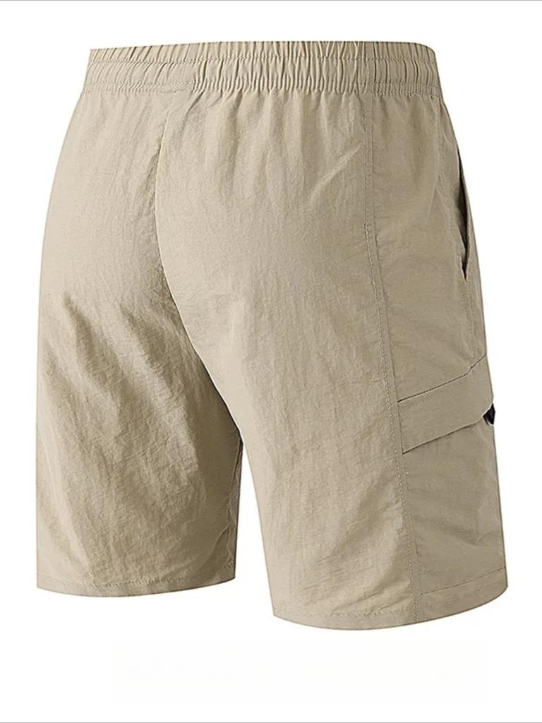 Cotton blend men's casual shorts with drawstring waistband and pants pockets - Lightweight, breathable fabric for summer and outdoor activities
