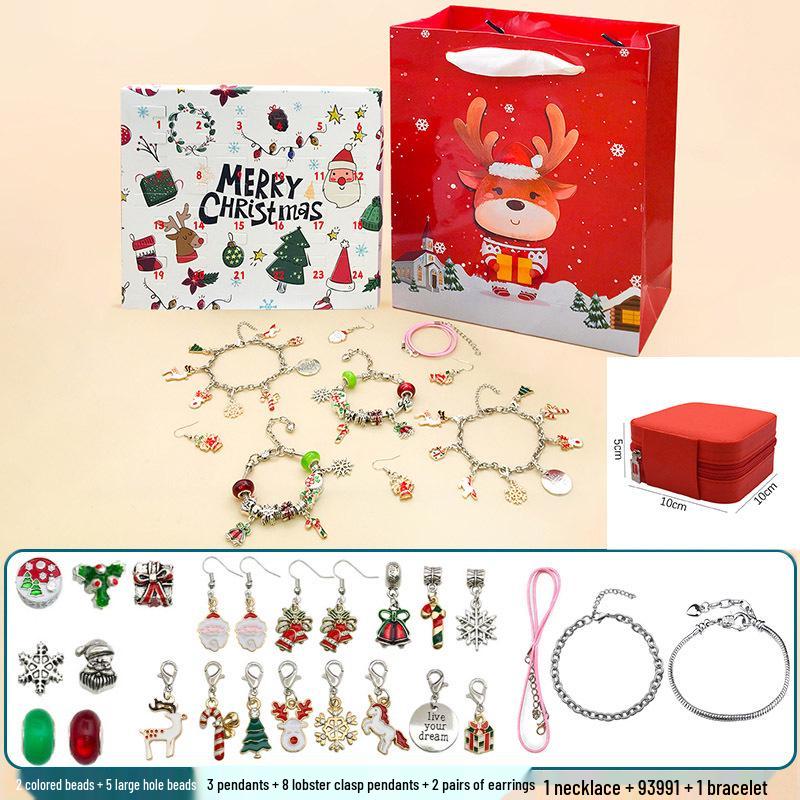 Gold Christmas Countdown Calendar: DIY Jewelry Set Gift