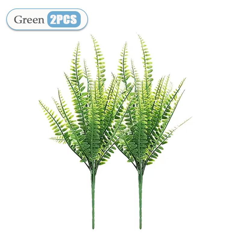 2-32 STÜCKE Künstliche Boston Falsche Farnpflanzen Büsche Falsche Pflanzen Sträucher Grünzeug UV-Beständig für Haus Büro Garten Innen Deko