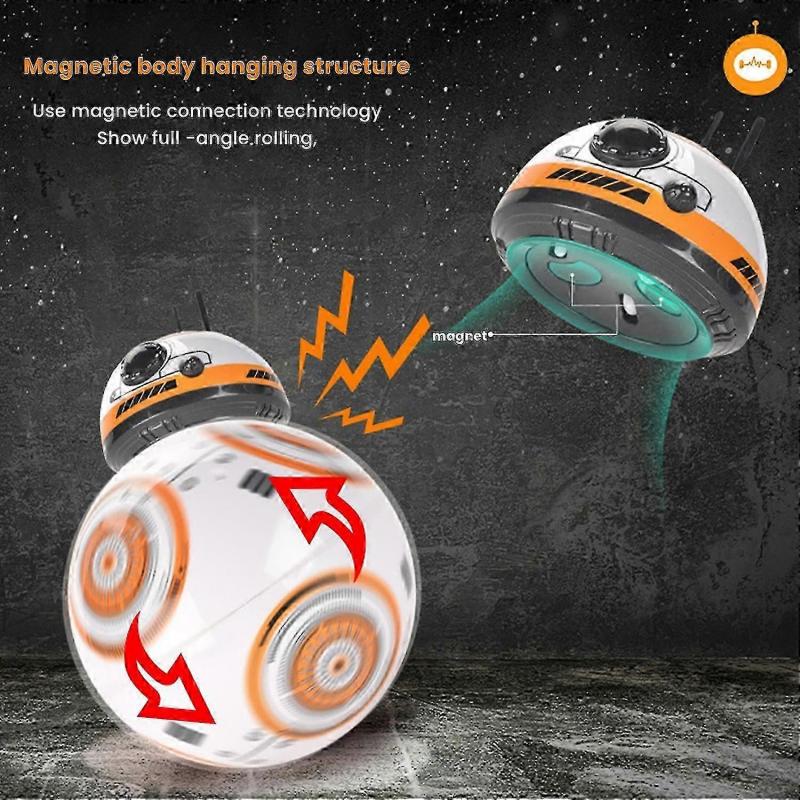 2.4g Remote Control Robot Intelligent Star Wars Upgrade Rc Bb8 Robot With Music Sound Action Figure Gift Toys Ball Bb-8 For Kids
