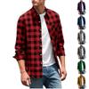 Camisa Xadrez de Flanela Masculina Moda Outono Casual Botão Manga Longa Leve Corte Regular Jaqueta Estilosa