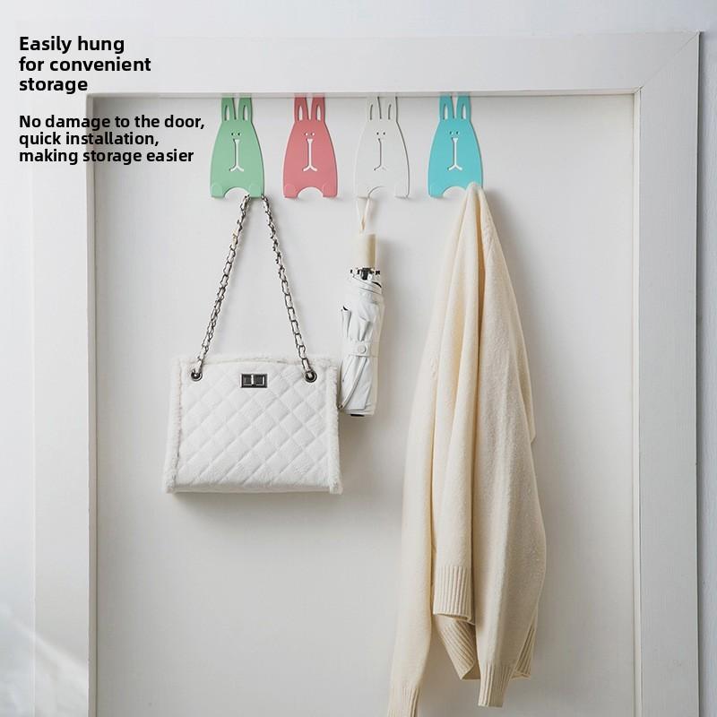Cartoon Rabbit Door Hook Hangers With Steel Construction For Bedroom Wall Mount Storage