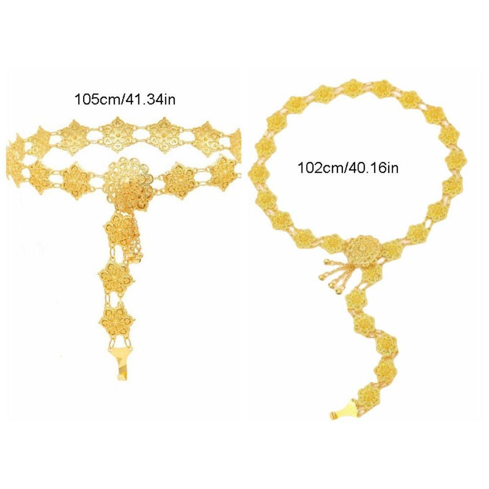 Bell Hollow Out Flower Necklace Jewelry Dance Dress Belt Chains Thai Belly Waist Chains Gift