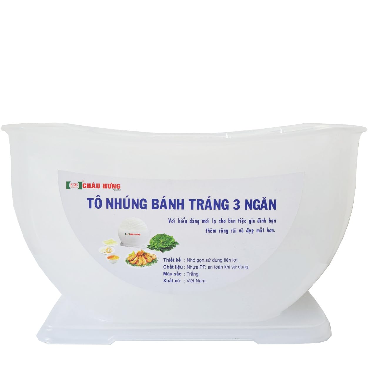 

Rice Paper Water Bowl 3 Layers 26cm Spring Roll Rice Paper Stand Tray Rice Paper Holder Made in Vietnam белый