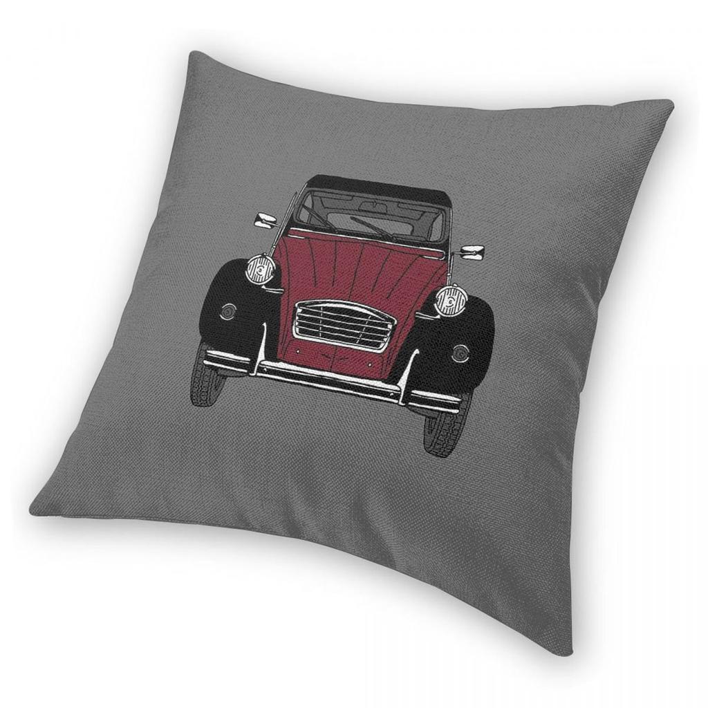 2Cv Road Car Square Pillowcase Polyester Linen Velvet Creative Zip Decorative Sofa Seater Cushion Cover