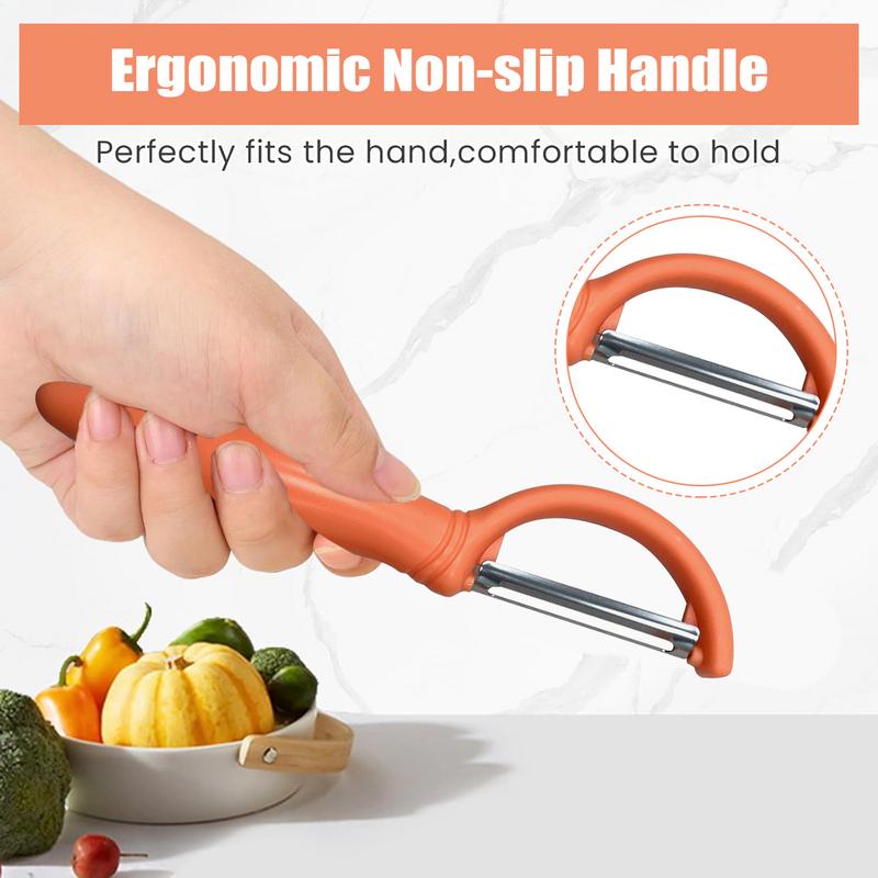 Vegetable Peeler 3X Stainless Steel Kitchen Hand Peeler Ergonomic Handle Food Preparation Cucumber Potato Tomato Processing Tool
