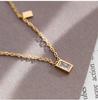 2022 Luxury Crystal Tassel Choker Necklace - Square Design, Non-Fading Clavicle Chain for Women