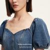 Veromoda 2025 Cotton Lyocell Pleated Denim Mini Dress