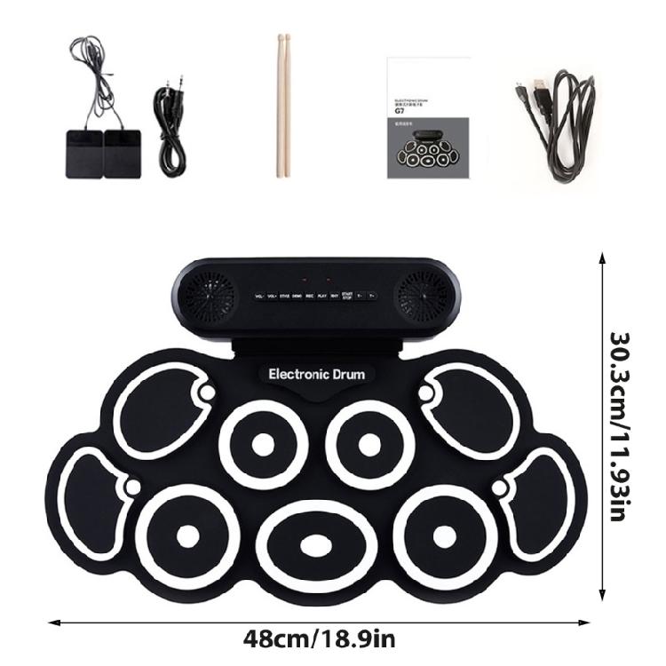 Easy to Carry Electronic Drum Set Silicone Digital Drums Electronic Percussion Pad for Learners Multiple Tones and Beat