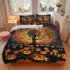 3pc Halloween Pumpkins Cover Set - 1 Quilt Cover + 2 Pillowcases, All Seasons Bedroom Setting, Perfect for Home023