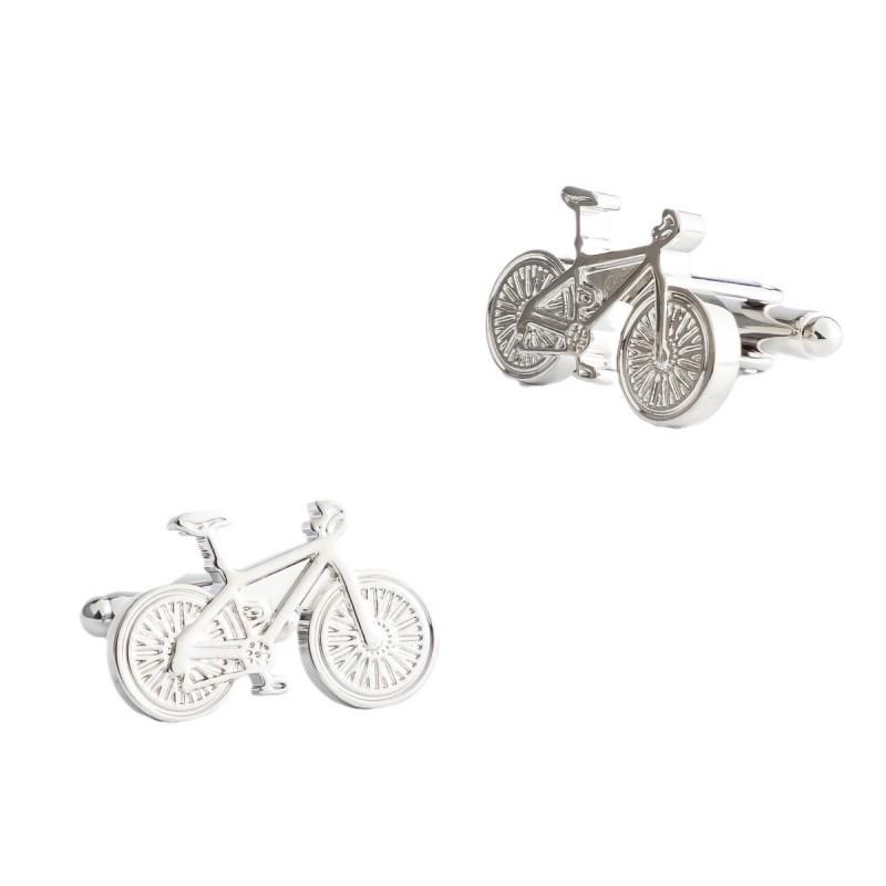 Silver Plated Bicycle Shaped Metal Cufflinks Men s French