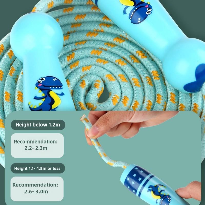 Adjustable Children'S Cotton Jump Ropes Sport Fitness Lovely Cartoon Skipping Handle Fillet Design Outdoor Sports Toy