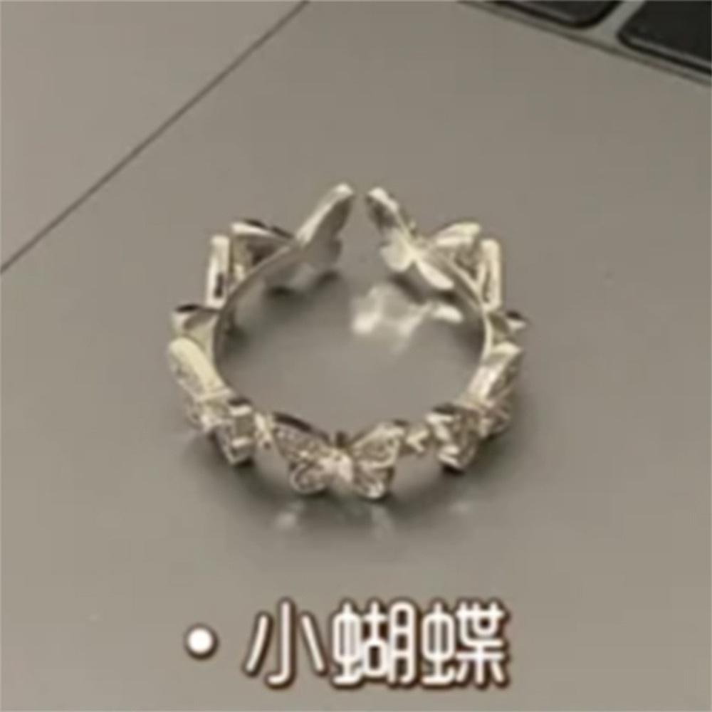 Over 120 Styles Korean style zircon diamond ring women's 925 sterling silver spring and summer niche light luxury high-end index finger ring open ring