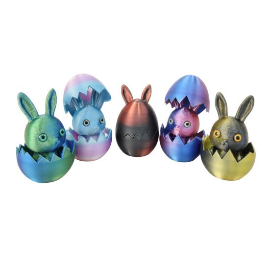 Påskhareöra Äggprydnad med Avtagbar Kanin Inuti 3D-printad Kaninöra Äggfigur Påskhelgens Festdekoration