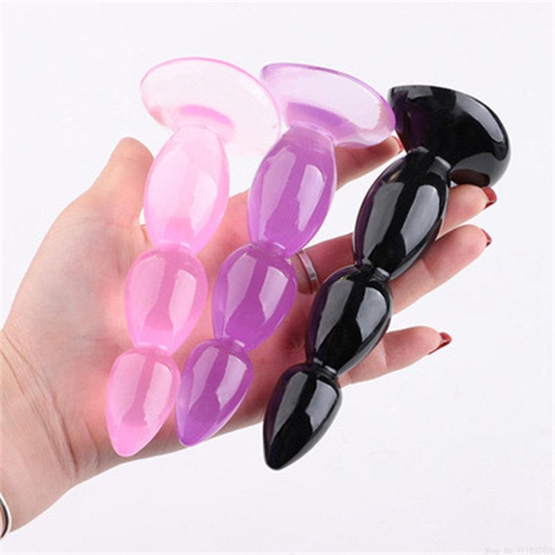 Soft Anal Dildo Butt Plug Prostate Massager Adult Gay Anal Plug Beads G-spot Erotic Sex Toys for Men Women Products