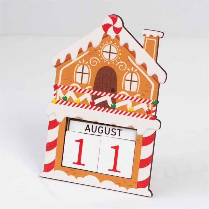 Christmas Calendar Wood Design Festival Table Decoration Countdown Calendar with Numbered Days