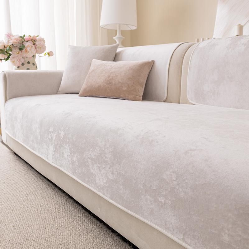 

Однотонные чехлы для дивана для гостиной Нескользящие Утолщенные Накидки на диван Универсальный коврик для дивана на четыре сезона Полотенце для спинки 70x70cm белый