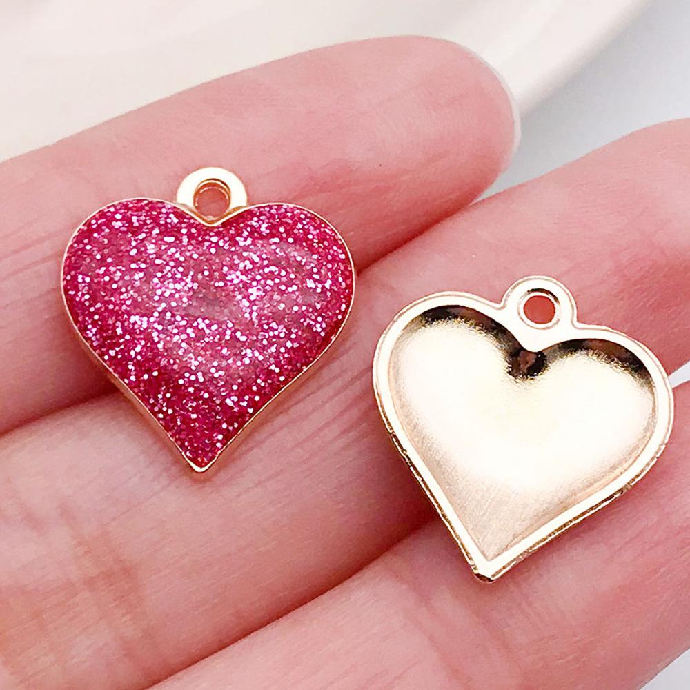 Red And Love Heart Peach Jewellery Accessories Diy Bracelet Keychain Necklace Pendant Alloy Oil Drop