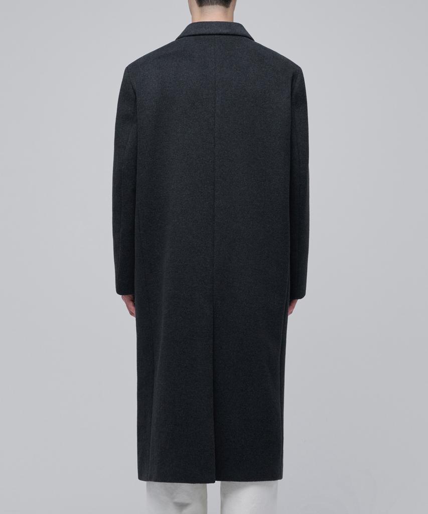 Musinsa Standard Cashmere Blend Daddy Shoulder Double Long Coat [Navy]
